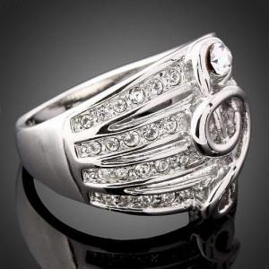 18k Wgp White Crystal Ring