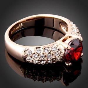 18k Rose Gold Plated Ruby Crystal Ring