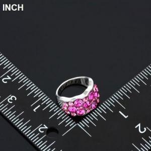 18k Wgp Fuschia Crystal Ring