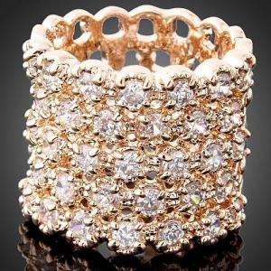 18k Rose Gold Plated Hollow Crystal Ring