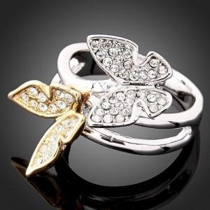 18k Wgp Butterfly Crystal Ring